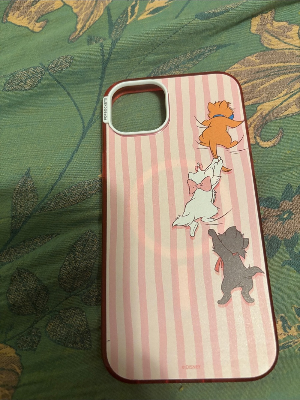 Disney Pink and White Striped Kitten Phone Case